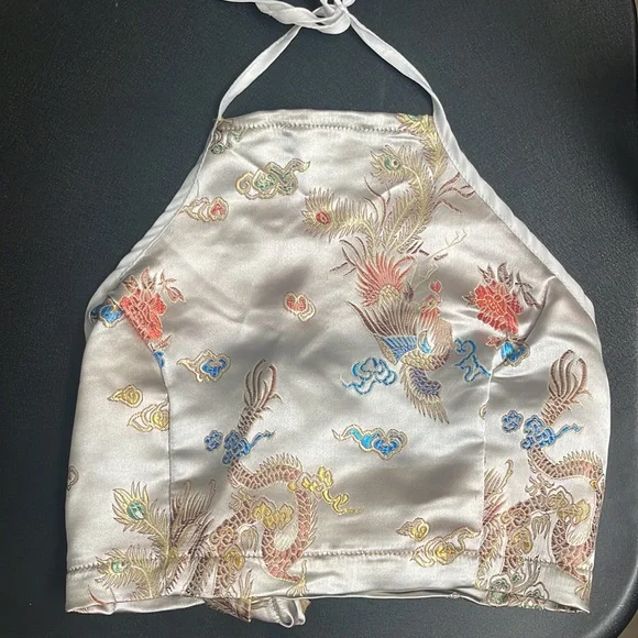 Satin Backless Halter Top - Picture 2 of 7